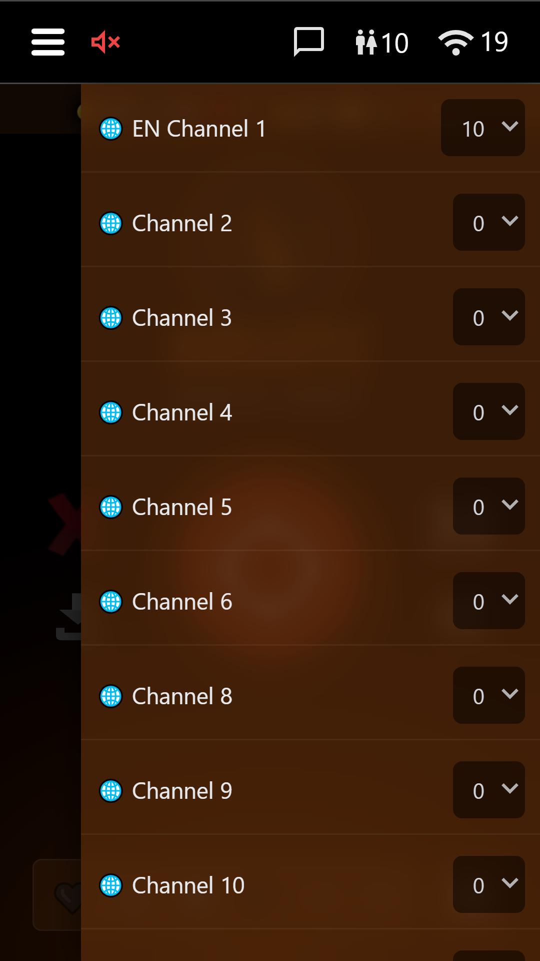 Bulletz Radio Chat channel list